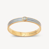 Ribbed Enamel Bangle Sky Blue Enamel & 18ct Gold Plated