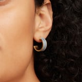 Ribbed Enamel Hoop Earring Sky Blue Enamel & 18ct Gold Plated