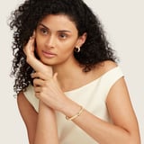 Mayfair Chain Enamel Bangle Ivory Enamel & 18ct Gold Plated