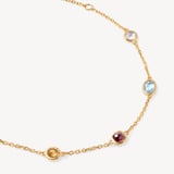 Multi Gemstone Bracelet White Topaz, Citrine, Pink Tourmaline, Purple Amethyst & Sky Blue Topaz