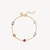 Multi Gemstone Bracelet White Topaz, Citrine, Pink Tourmaline, Purple Amethyst & Sky Blue Topaz