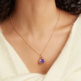 Duo Gemstone Pendant Necklace Purple Amethyst & Rhodolite Garnet