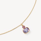 Duo Gemstone Pendant Necklace Purple Amethyst & Rhodolite Garnet