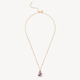 Duo Gemstone Pendant Necklace Purple Amethyst & Rhodolite Garnet