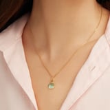 Duo Gemstone Pendant Necklace Green Amethyst & Citrine
