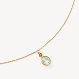 Duo Gemstone Pendant Necklace Green Amethyst & Citrine