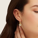 Duo Gemstone Charm Hoop Earrings Green Amethyst & Citrine