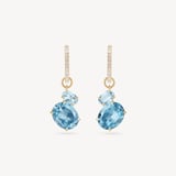 Diamond & Duo Gemstone Hoop Earrings 0.3ct Diamond