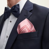Pure Silk Pocket Square Pink & Red Polka Dot