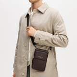 Reporter Crossbody Phone Bag Chocolate Pebble