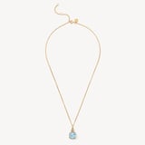 Duo Gemstone Pendant Necklace Sky Blue Topaz & White Topaz
