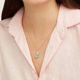 Duo Gemstone Pendant Necklace Sky Blue Topaz & White Topaz