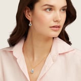 Duo Gemstone Charm Hoop Earrings Sky Blue Topaz & White Topaz