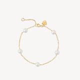 Pearl Station Bracelet Freshwater Pearls & 18ct Gold Vermeil