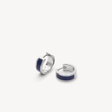 Enamel Huggie Earrings Navy Enamel & Palladium Silver Plated