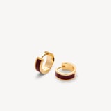 Enamel Huggie Earrings Fig Enamel & 18ct Gold Plated