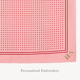 Pure Silk Pocket Square Pink & Red Polka Dot