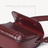 Ella Crossbody Merlot Woven Leather