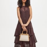 Savannah Mini Ivory Raffia & Cappuccino Suede