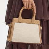 Savannah Mini Ivory Raffia & Cappuccino Suede