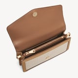 Eliza Clutch Ivory Raffia & Cappuccino Suede