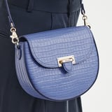 Portobello Crossbody Deep Shine Capri Blue Small Croc