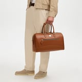 Connaught Flight Work Bag Tan Saffiano with Gold Hardware