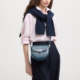 Portobello Crossbody Deep Shine Peacock Blue Small Croc