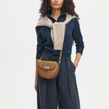 Portobello Crossbody Camel Suede & Smooth Camel