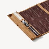 Travel Backgammon Set Cappuccino Suede