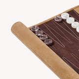 Travel Backgammon Set Cappuccino Suede