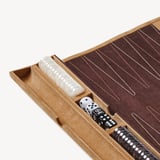 Travel Backgammon Set Cappuccino Suede