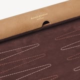 Travel Backgammon Set Cappuccino Suede