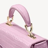 Mini Mayfair® with Silk Neck Scarf Deep Shine Powdered Lilac Small Croc