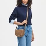 Small Stella Satchel Crossbody Camel Suede
