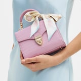 Mini Mayfair® with Silk Neck Scarf Deep Shine Powdered Lilac Small Croc