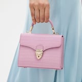 Mini Mayfair® with Silk Neck Scarf Deep Shine Powdered Lilac Small Croc