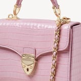 Mini Mayfair® with Silk Neck Scarf Deep Shine Powdered Lilac Small Croc