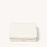 Large Travel Jewellery Case Embroidered Ivory Pebble 