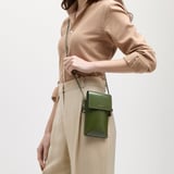 Ella Crossbody Phone Pouch Smooth Moss Green