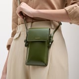 Ella Crossbody Phone Pouch Smooth Moss Green