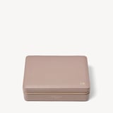 Large Travel Jewellery Case Soft Taupe Pebble