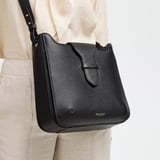Ella Hobo Black Pebble with Silver Lining