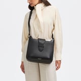 Ella Hobo Black Pebble with Silver Lining