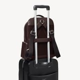 Zipped Leather Backpack Chocolate Pebble