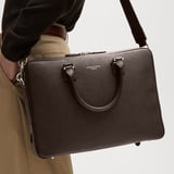 Mount Street Laptop Briefcase Chocolate Pebble