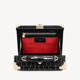 Trunk Black Velvet & Deep Shine Croc with Studs