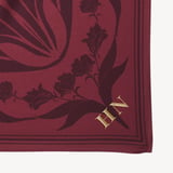 Lancashire Rose Silk Scarf Burgundy Pure Silk