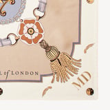 Aspinal Signature Shield Silk Scarf Neutral Pure Silk