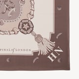 Aspinal Signature Shield Silk Scarf Moleskin Pure Silk